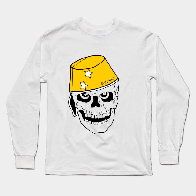 Cool New York City Gangster Skull Design by Milaino Long Sleeve T-Shirt by Milaino